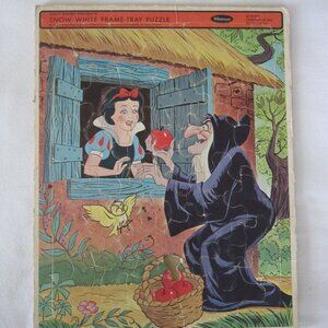Vintage 1960's Whitman/Walt Disney Frame Tray Puzzle #4538: Snow White